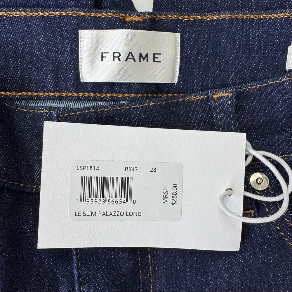 NEW Frame Le Slim Palazzo Long Wide Leg Jeans in Rinse Size 28 - Picture 8 of 10